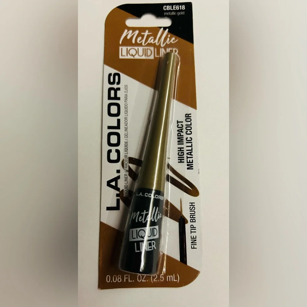 New L. A. Colors Metallic Gold Liquid Liner Sealed High Impact Metallic Color